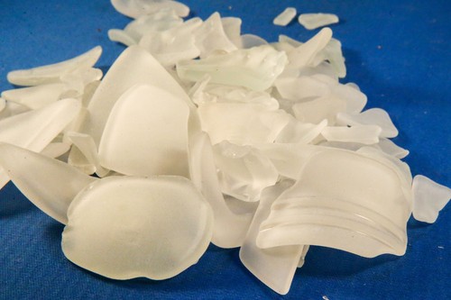 WHITE Frost Beach Sea Glass (1 pound) tumbled Glass / MEDIUM SIZE - mosaic - Picture 2 of 5