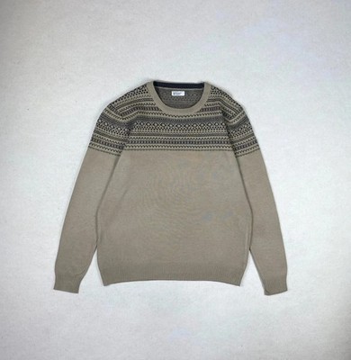 Rundhals Pullover Wolle wool Crewneck Sweat Langarm Farbe beige Ta