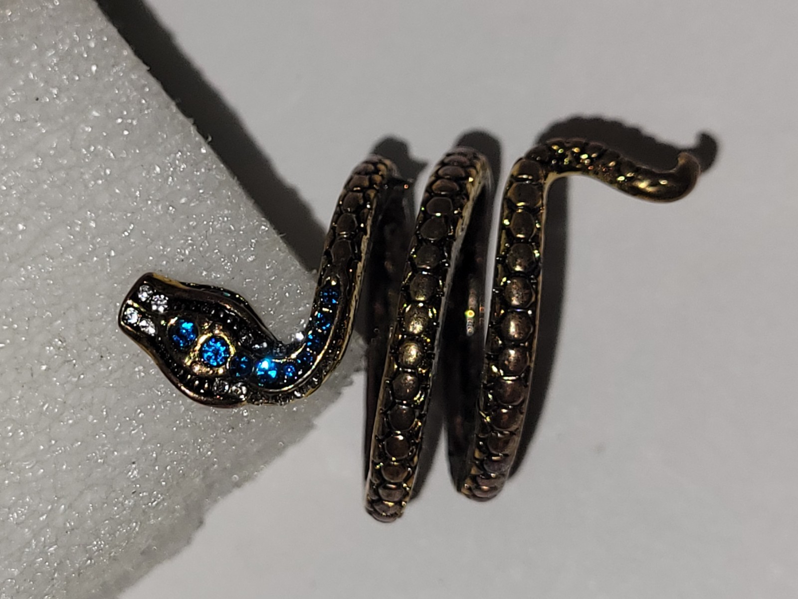 Blue Spotted Snake / Python Ring Size 7.5 - image 2