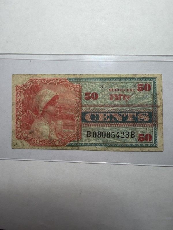 Series 661 50‑Cent Military Payment Certificate – Circulated Condition