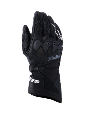 Alpinestars SP-9 Motohandschuhe Schwarz Weiß Rennsport Leder Schutz Handschuhe