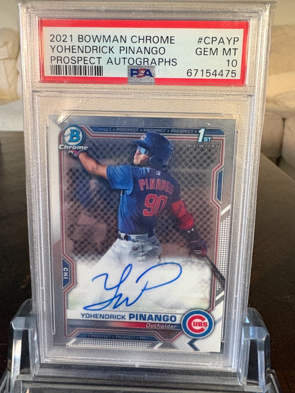 2021 Bowman Chrome Yohendrick Pinango 1st Prospect Auto #CPA-YP PSA 10 (75)