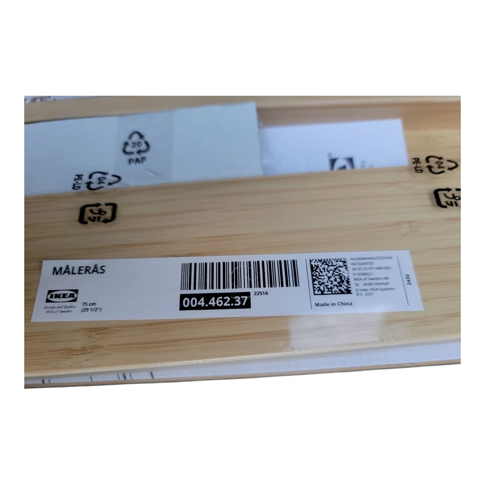 3X Estante de bambú IKEA MÅLERÅS con trineo 29,5 x 4,5 pulgadas estante individual nuevo en embalaje Foto 2 de 2