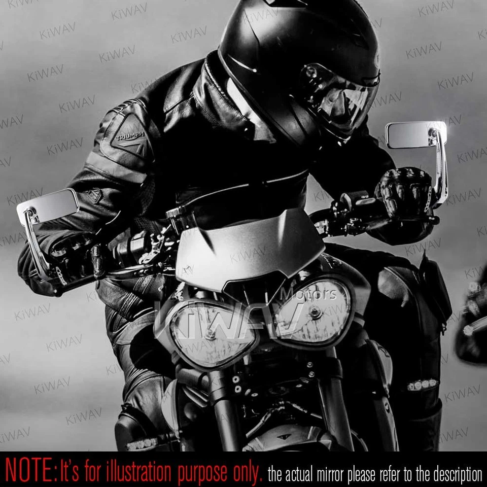 Bar end mirrors Classic chrome for 1" hollow bar ID 17-24mm for Honda VT VTX VF - Image 3 of 4