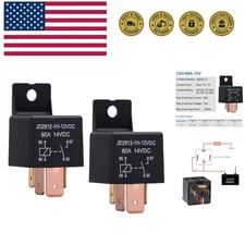 4-Pin Relay 12V 80A Automotive Car Relay On/Off Normally Open Car Truck Boat ...