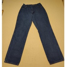 Wrangler Vintage High Waisted Straight Leg Jeans Dark Wash Made in USA 12 T