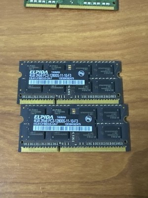 2x 4GB DDR3 Laptop RAM 8GB Total PC3-12800S 1600MHz SODIMM Elpida