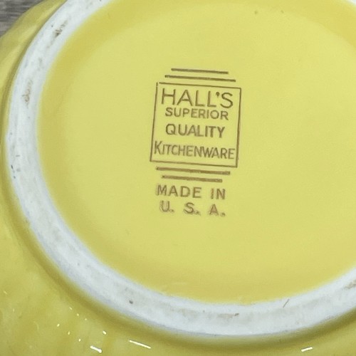 "Jarra Hall's Superior de oro amarillo con adornos florales 48 oz 6"" de alto utensilios de cocina vintage" - Imagen 8 de 10