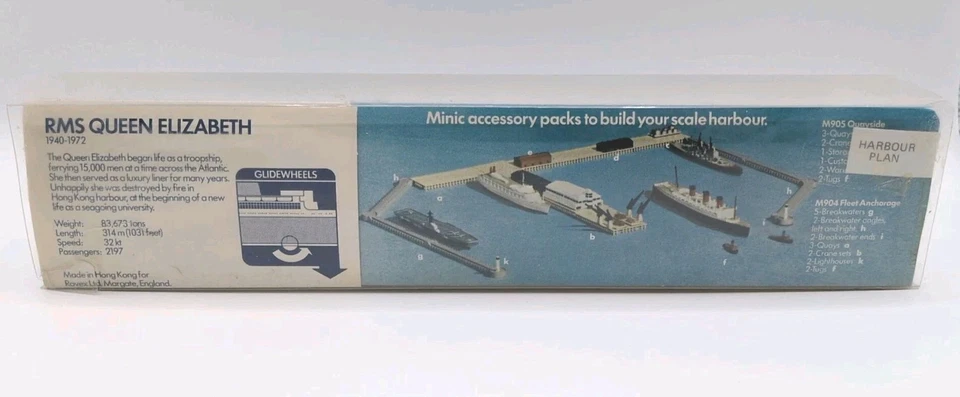 Minic Ships - RMS Queen Elizabeth Hornby Tri-ang M702 Diecast Glide Model 1:1200 - Image 2 of 4