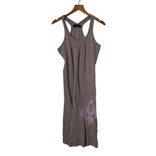 Truth So Armor Y2K Fleur De Lis Racerback Tank Dress Taupe Womens Medium