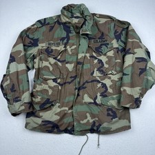 Vintage Alpha Industries Coat Mens Medium Short Green Woodland Camo M-65 Field