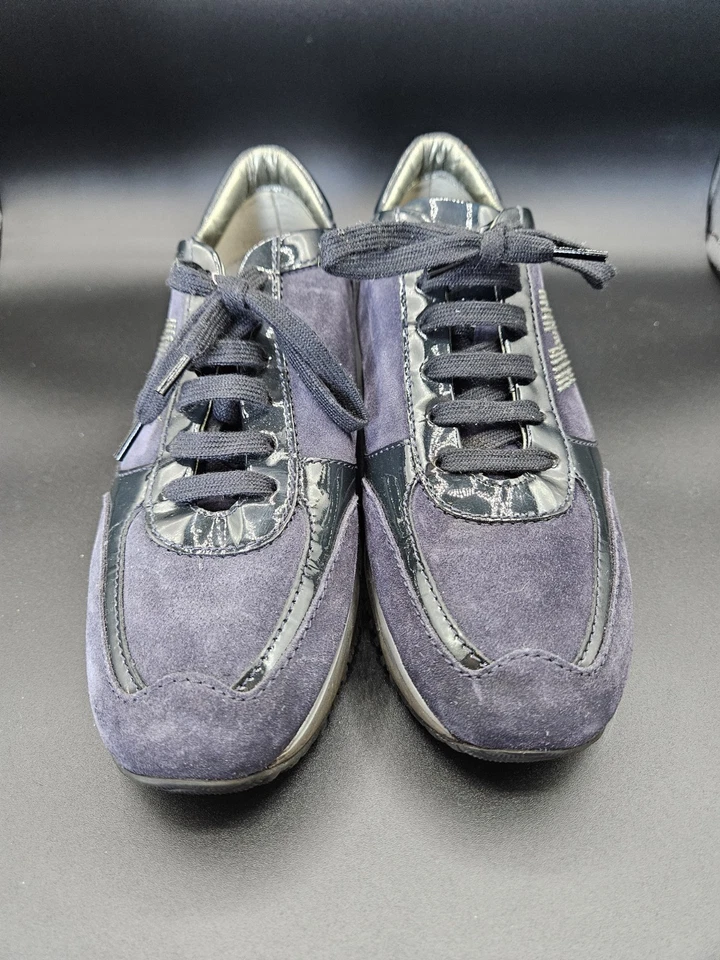 Zapatillas Hogan Hechas en Italia Azul Marino Gamuza con Logotipo de Estrás para Mujer Talla 37 Foto 2 de 4