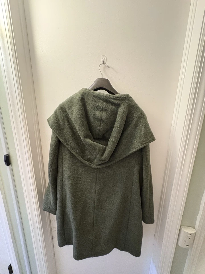 Casaco de lã verde madeira Lauren Ralph Lauren com acabamento bordado aplique - Imagem 2 de 4