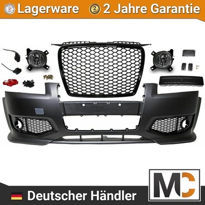 Sport Stoßfänger + Wabengrill Schwarz passt für Audi A3 8P ab 03-08 kein RS3 S3