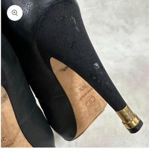 Chanel Short Boots Black Leather With Coco Mark Size 36 US About6 For Women thumbnail 7