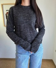 Damen Strickpullover Dunkelgrau Anthrazit Mel...