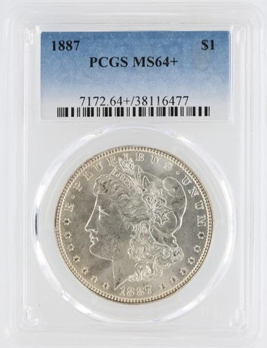 1887 Morgan Silver Dollar PCGS MS64+ S$1 Philadelphia Minted No Reserve