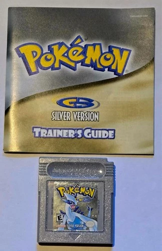 POKEMON SILVER NINTENDO GBC W/ Manual -  TESTED - SAVES - ORIG BATTERY