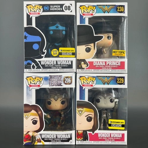 Funko Pop Wonder Woman Exclusive 08and 229 Justice League 206 Diana Prince 230