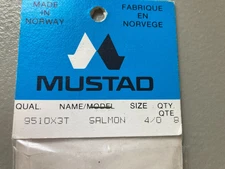 40 Mustad siwash open eye  4/0 stainless fishing hooks  9510X3T   FAST SHIPPING