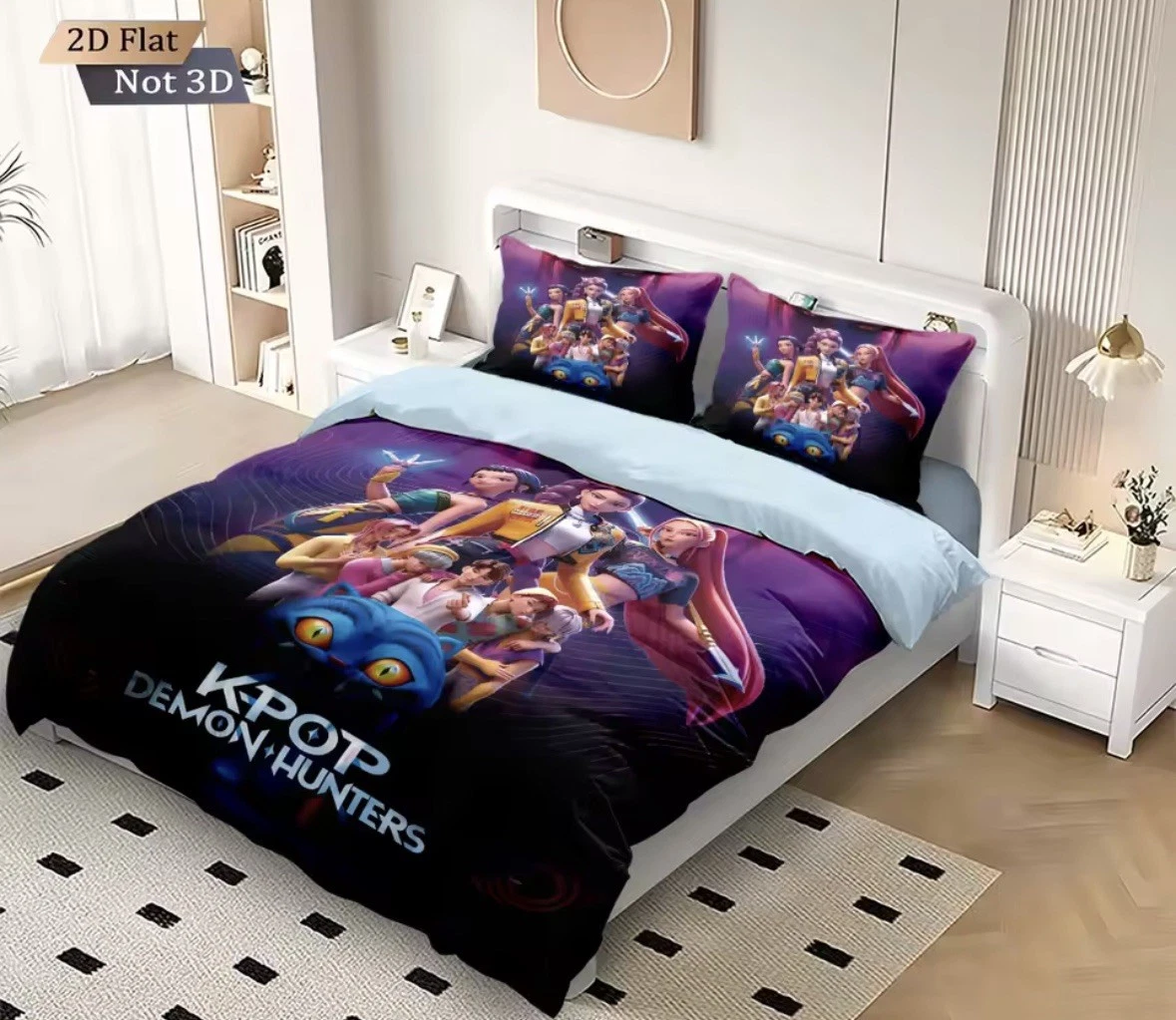 K-Pop Demon Hunters Bedding Single Size Bedding Duvet Cover Two Pillowcases
