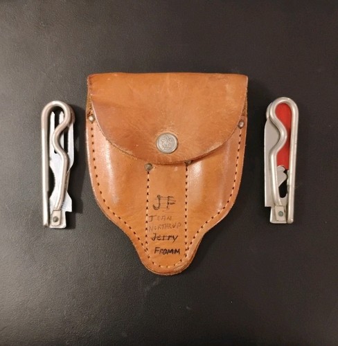 Vintage Geo Schrade USA BSA Boy Scouts Fork Knife Utensil Leather Pouch