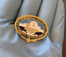 USS Forrestal CVA-CV-VAT 1955-1993 Navy 1st supercarrier Enamel Lapel Hat Pin