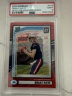 Panini 2024 Donruss Rated Rookie Drake Maye #379 Optic Preview Red Wave PSA 9