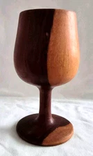 Chalice Handmade Wood Glass Red Wine Goblet Turned 6 1/4" Renaissance Queen King