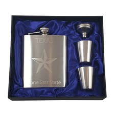 Texas 7 oz Lone Star State Flask Gift Set