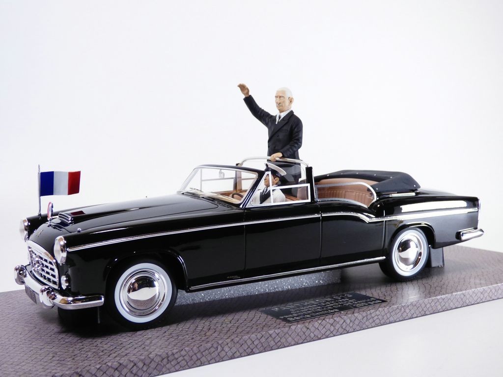 CITROEN 15-6 LANDAULET présidentielle 1956 & figurine Charles De Gaulle 1/18 ...