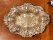 Antique Gorham Sterling Silver Hollowware Poppy Repoussee Serving Dish Bowl