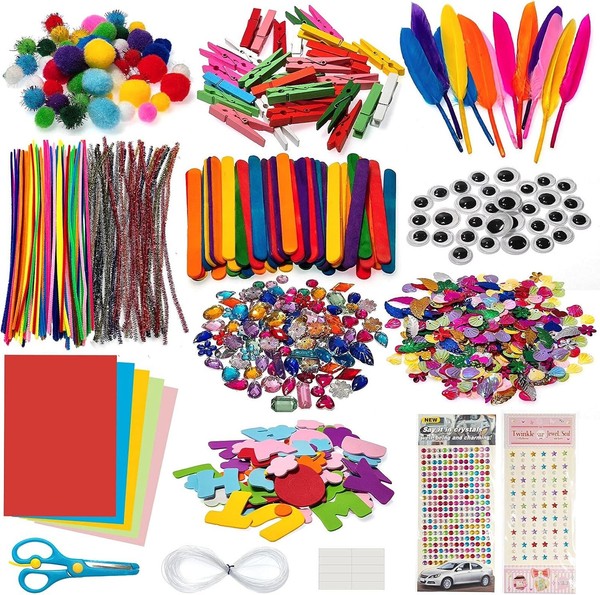 Baozun 1300 StüCk Bastelset Kinder DIY Bastelkoffer Basteln Zum Bastelbedarf-image