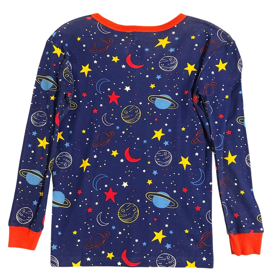 NWOT Coral Bee 2pc Glow in The Dark Space Pajamas Kids 12 - Image 3 of 4