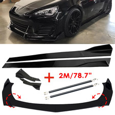 Front Bumper Lip Spoiler Glossy Black Body Kit For Subaru WRX / STI
