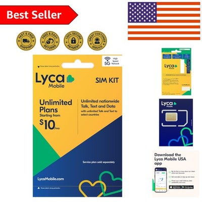 5G/4G Prepaid SIM Card Kit - Unlimited Talk, Text & Data Starting $10/mo