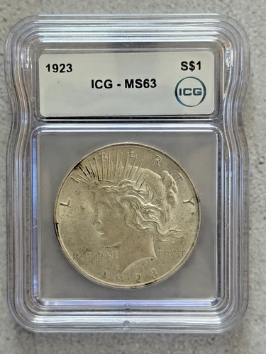 1923 Peace Dollar $1 ICG MS63