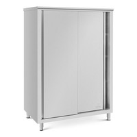 Geschirrschrank Edelstahl 120 X 70 X 180 Cm 3 Ablagen Hochschrank Vorratsschrank