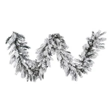 Vickerman 9' Ridge Artificial Christmas Garland in Flocked White