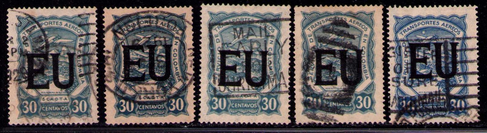 COLOMBIA - UNITED STATES - SCADTA - CONSULAR USED LOT - 1923 RRR