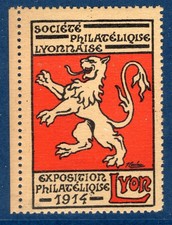 Cindirella Erinnophilie vignette timbre Foire internationale Lyon 1914 LUXE **