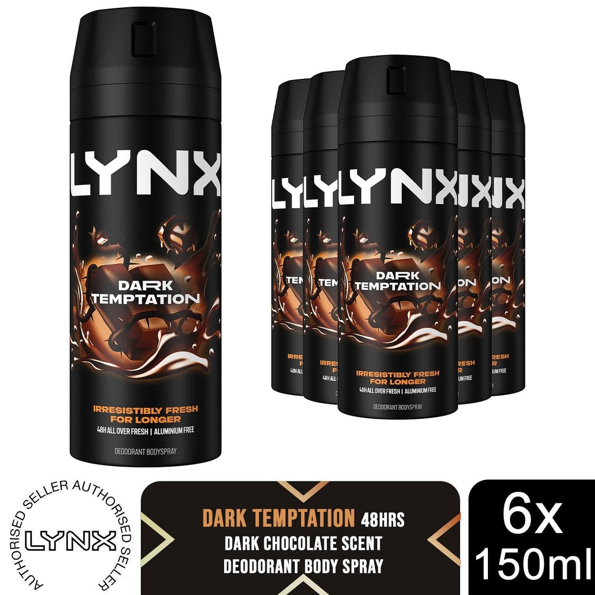 Deodorant Aerosol Lynx Dark Temptation Body Spray 250ml Lynx Body