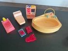 Vintage 1977 Barbie Bathtub Toilet Accessories Towels And Rug