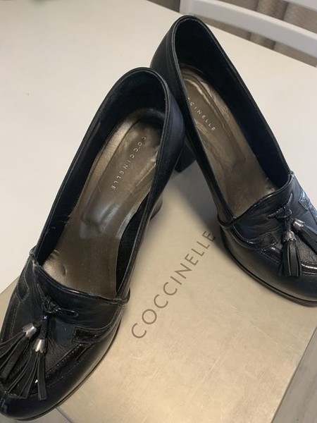 Damen Coccinelle Halbschuhe Schwarz Leder 39,5