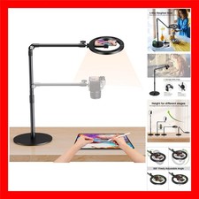 Overhead Phone Mount with Ring Light, Overhead Tripod for iPhone