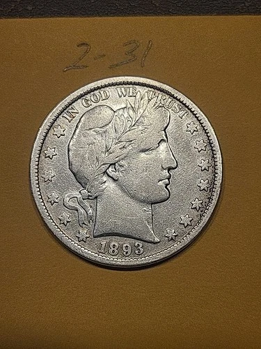 1893 Barber Half Dollar F Cleaned Lot2-31