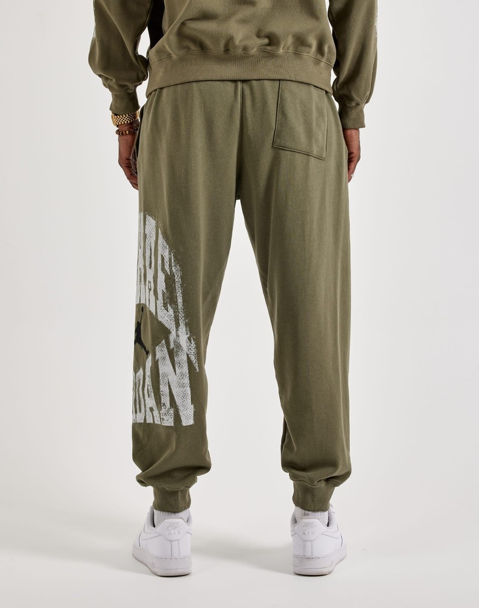 Nike Men's Jordan Brooklyn Olive Black Sweatpants Size M Oversize