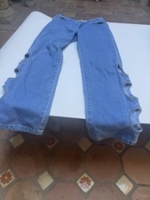 Vintage 1990’s Frederick’s of Hollywood Cut-Out Crescent Jeans Made in USA 13/14