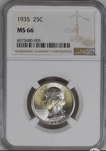 1935 25C Washington Quarter Dollar NGC MS66   6073480-005
