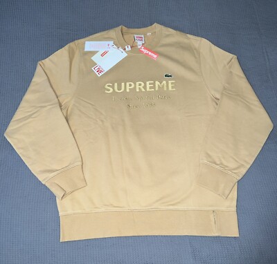 スウェット supreme lacoste crewnek light brown Lacoste x Supreme Crewneck Sweatshirt/Light Brown/Size Med/SS18